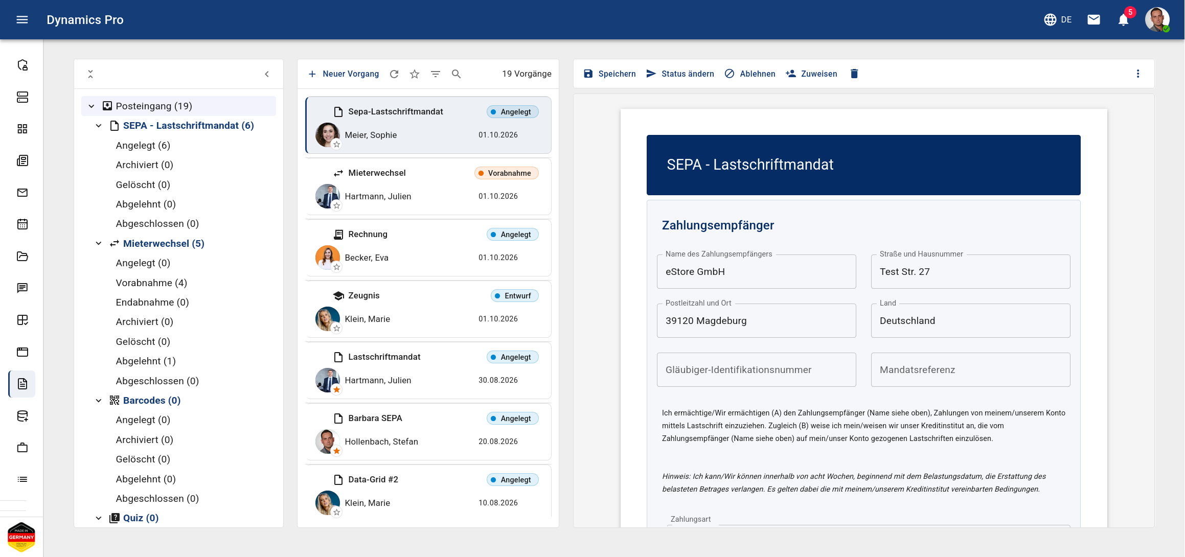 Dynamics Pro: Formular-Explorer mit individuellen Formularen